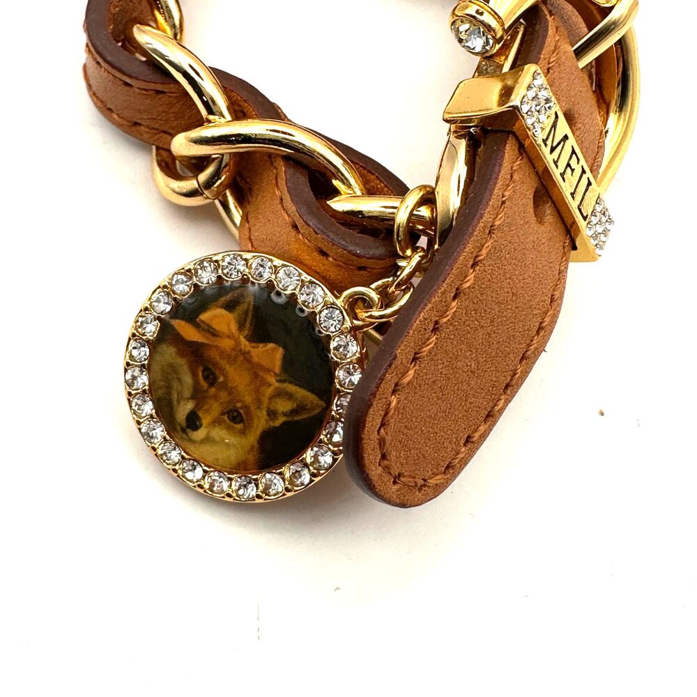 Brighton CLEVER LIKE A FOX Bracelet MFIL Jewelry Brown Gold Chain Charm - Picture 7 of 11